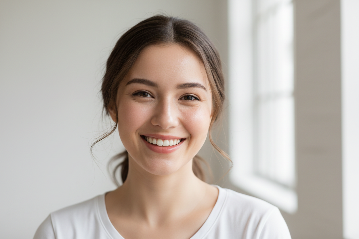 Happy girl with clear skin